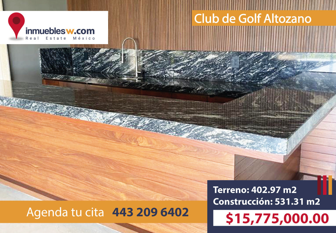 CASA RESIDENCIAL EN VENTA EN EL CLUB Y DENTRO DEL CAMPO DE GOLF ALTOZANO, MORELIA